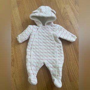 Nordstrom Pink and White Quilted Bunting Newborn